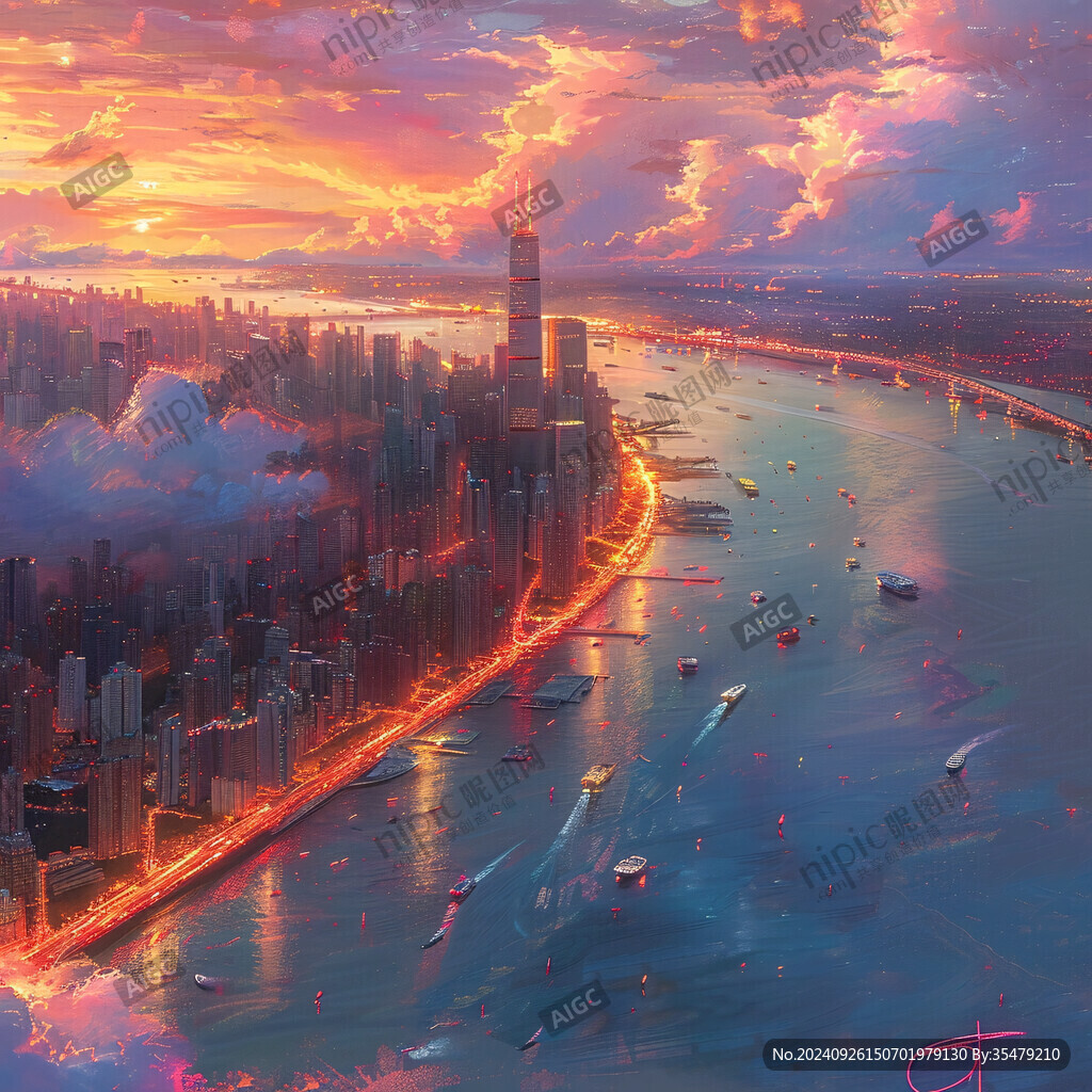 紐約夕照 城市之光