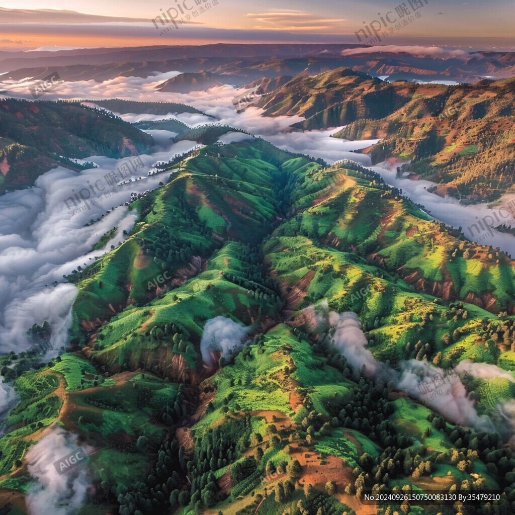 云海翻滾 山巒疊翠