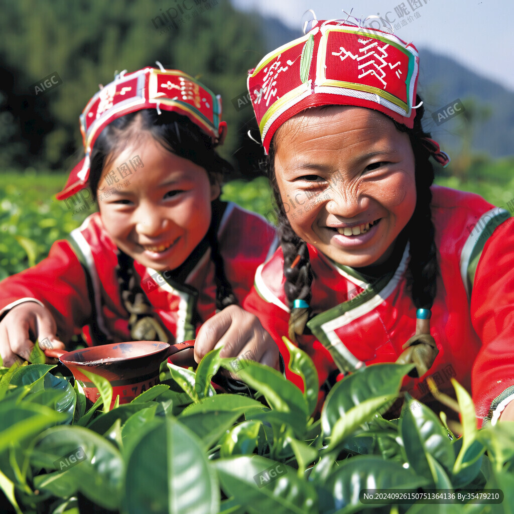 茶園里的笑容