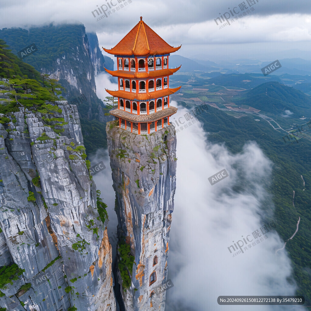 懸崖峭壁上的寺廟