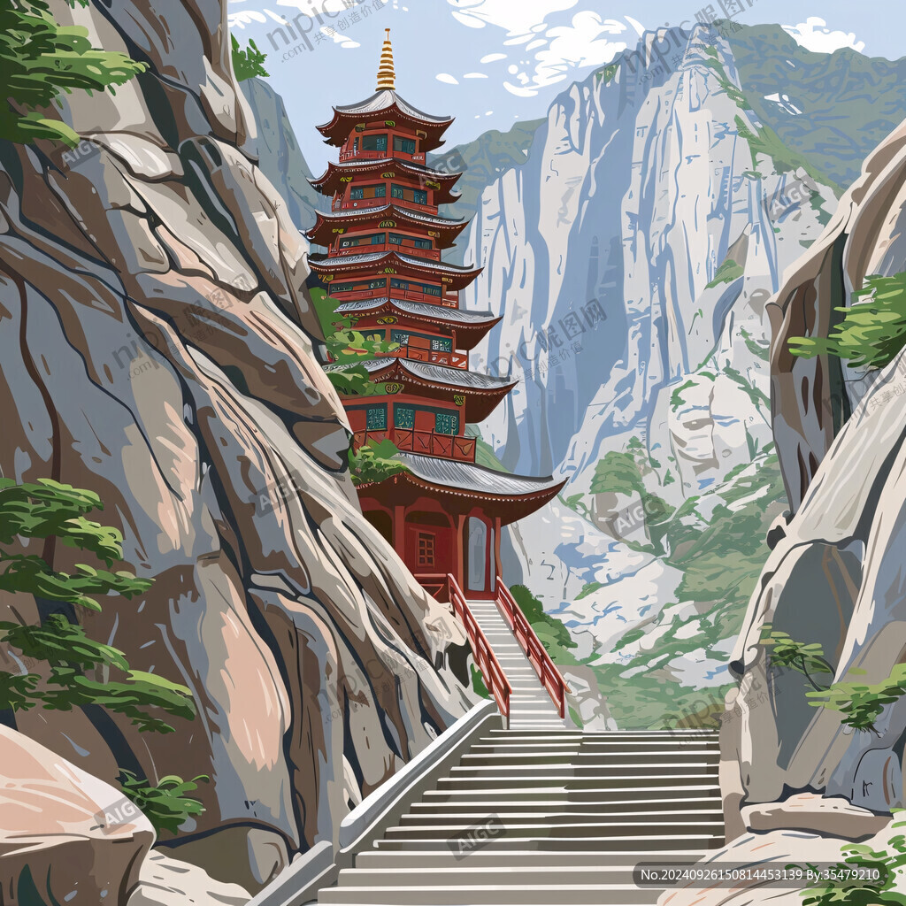 山間紅寺 步步登仙