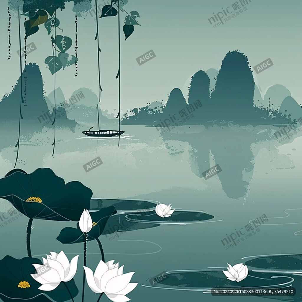 山水荷塘 靜謐悠然