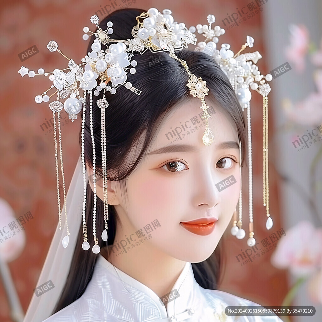 古风新娘头饰 温婉大气 古风新娘头饰 温婉大气