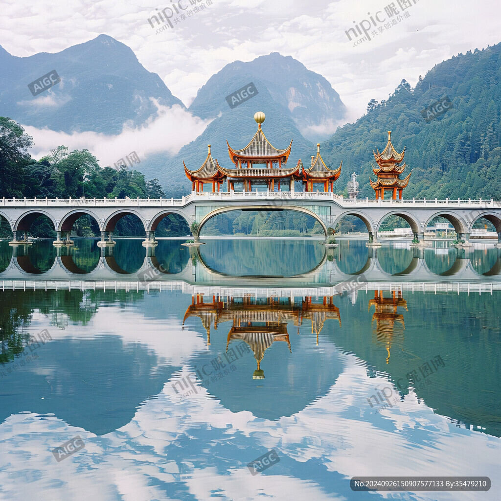 山水畫卷 橋影如畫