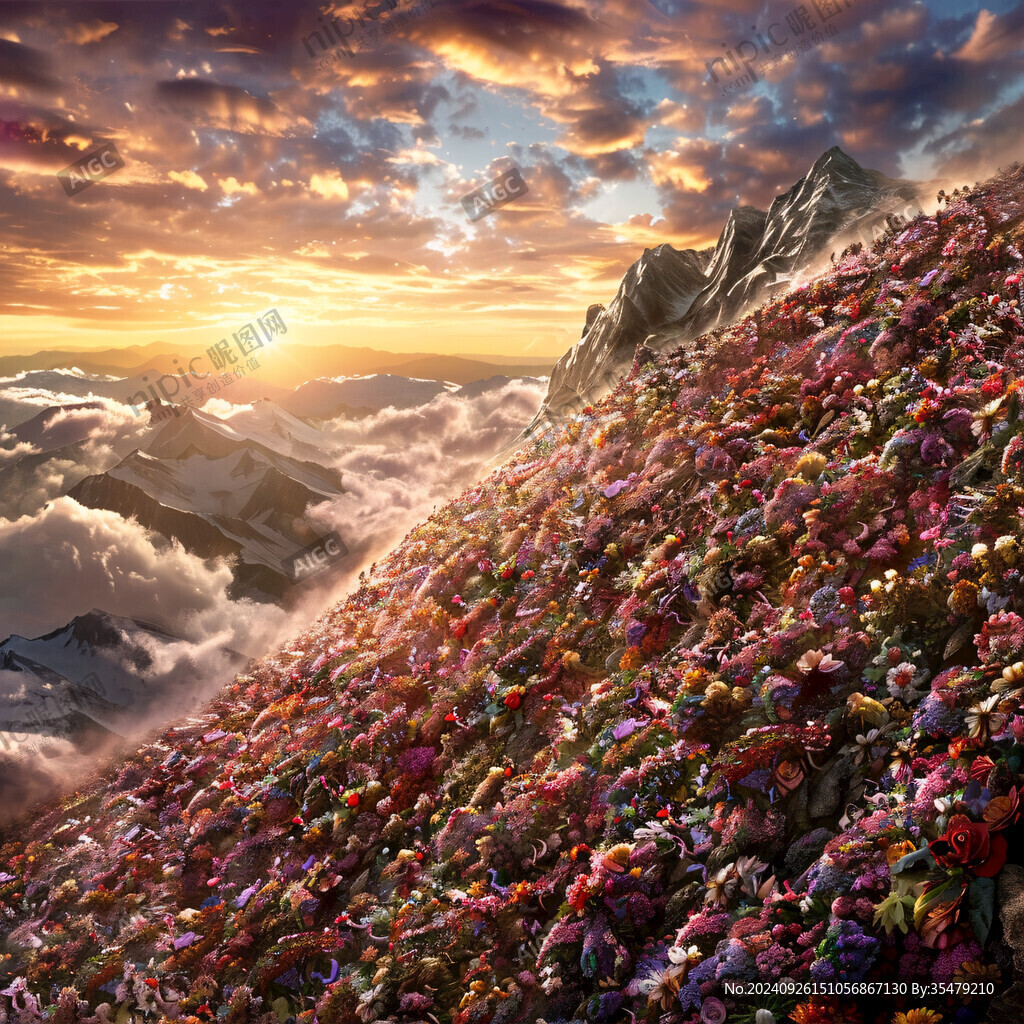 山頂花海 云海夕照