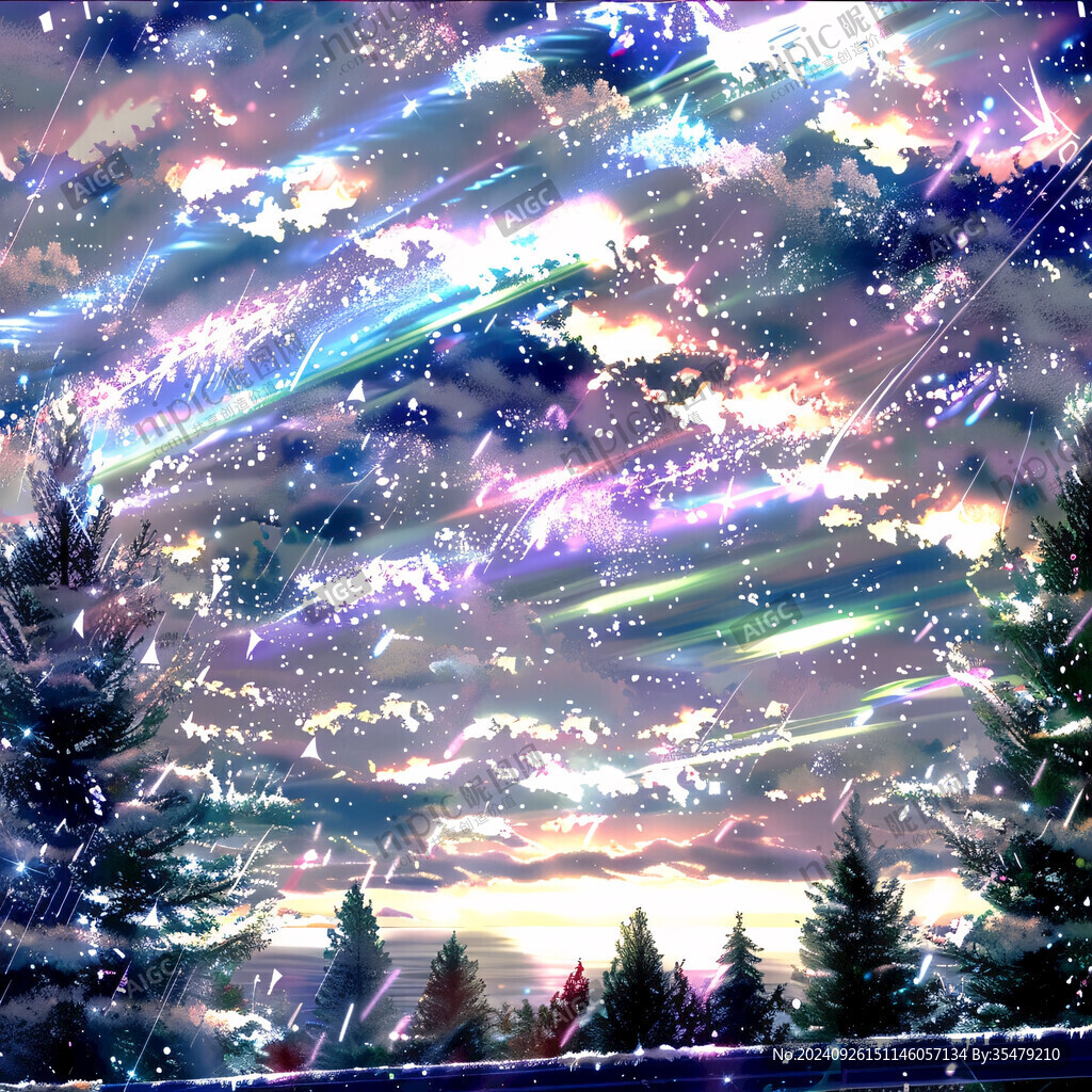 流星雨下的星空之夜