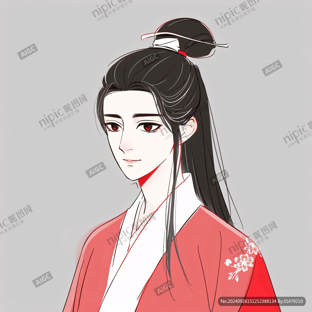 古風(fēng)美男 紅衣翩翩