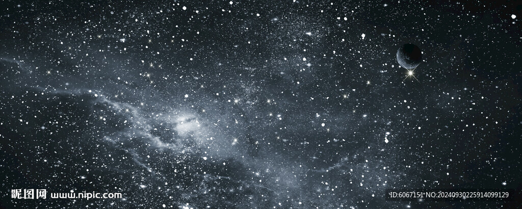 巨幅黑色星空背景圖