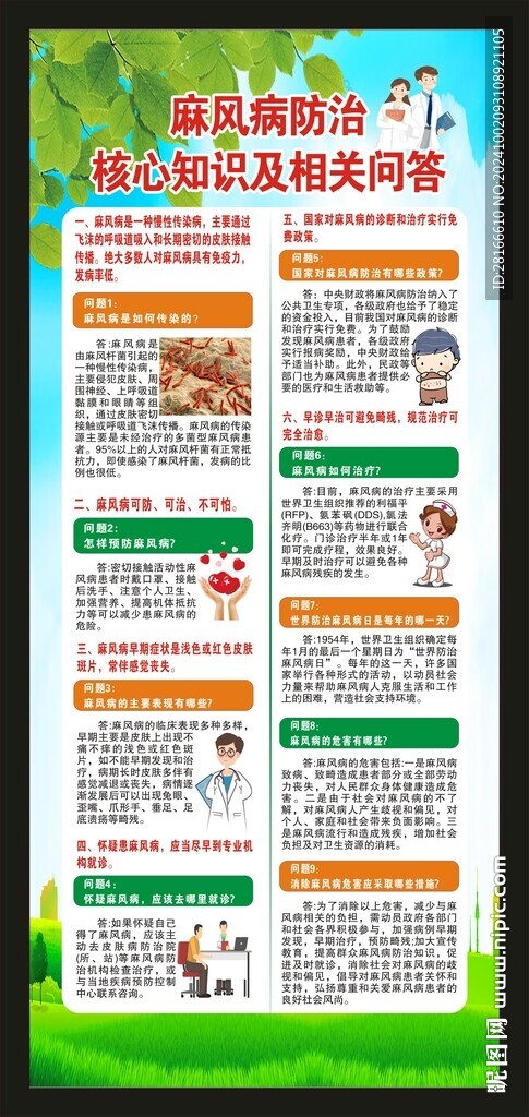 防治麻風(fēng)病日展架