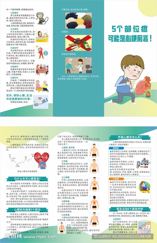 5個(gè)部位疼可能是心梗前兆三折頁(yè)