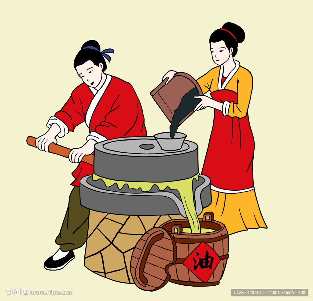 小磨香油包裝插畫(huà)