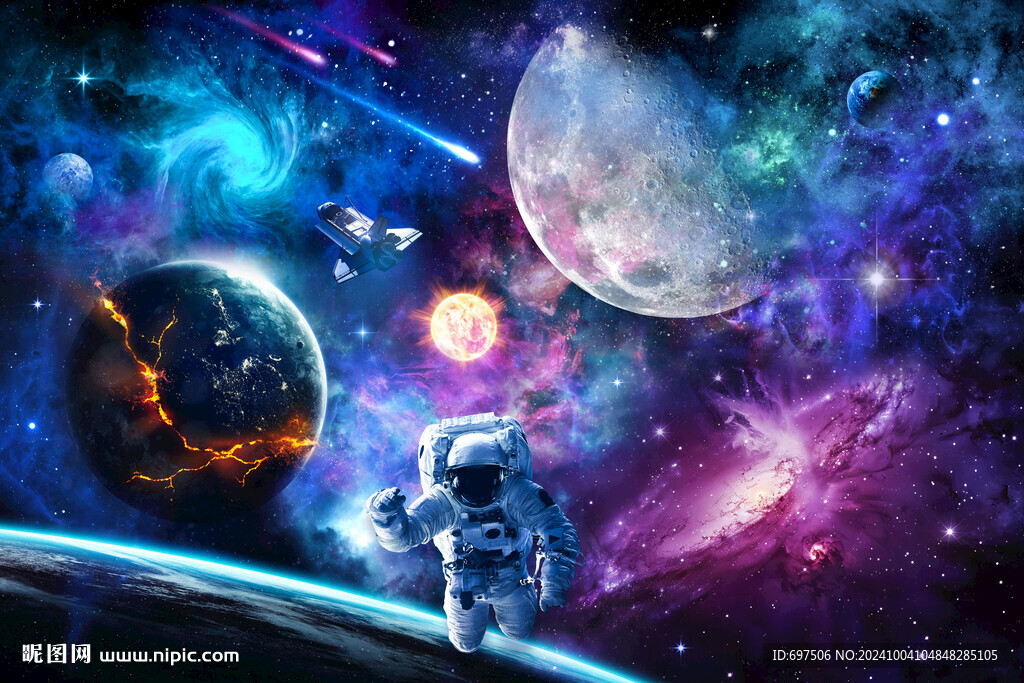 夢幻宇宙星空外太空星球銀河背景