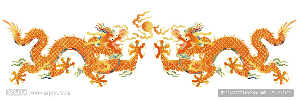 龍紋雙龍戲珠龍標(biāo)簽