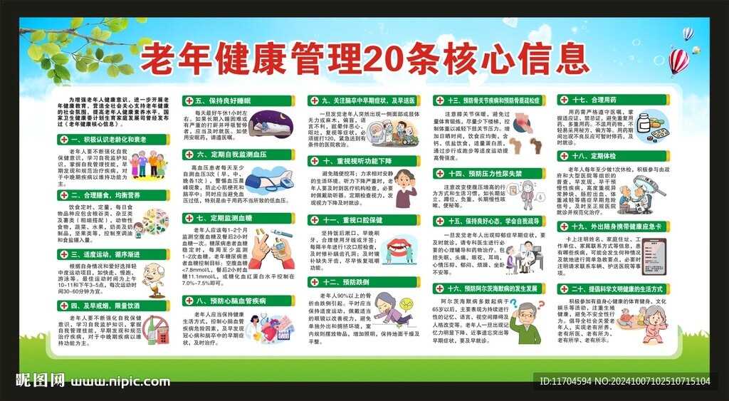 老年健康核心信息20條