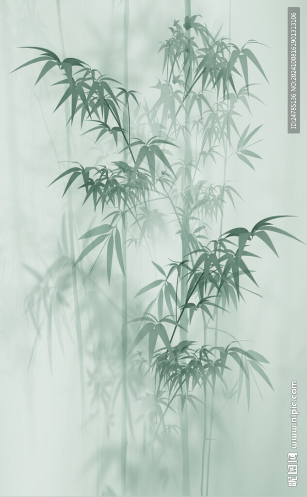 豎幅水墨竹子
