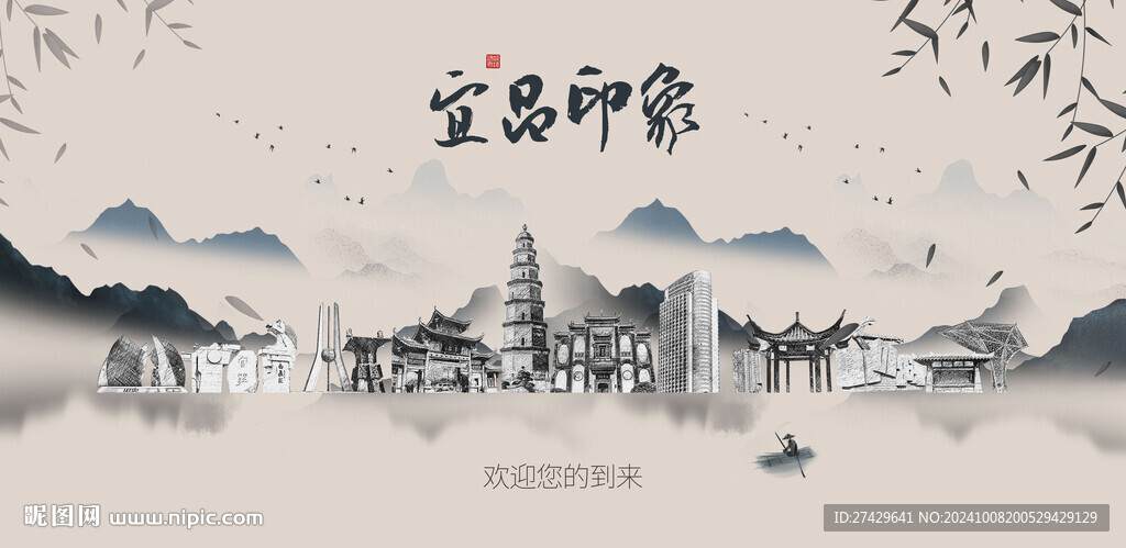 宜昌城市旅游展板