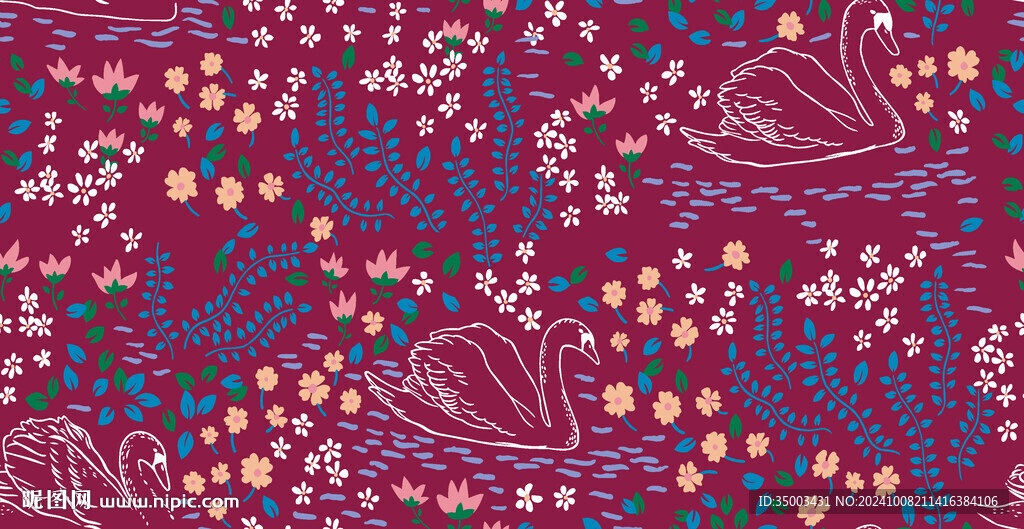 紅底小花
