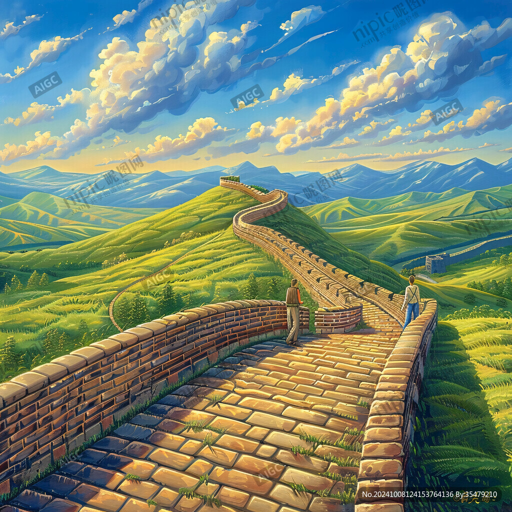 長城風(fēng)景插畫