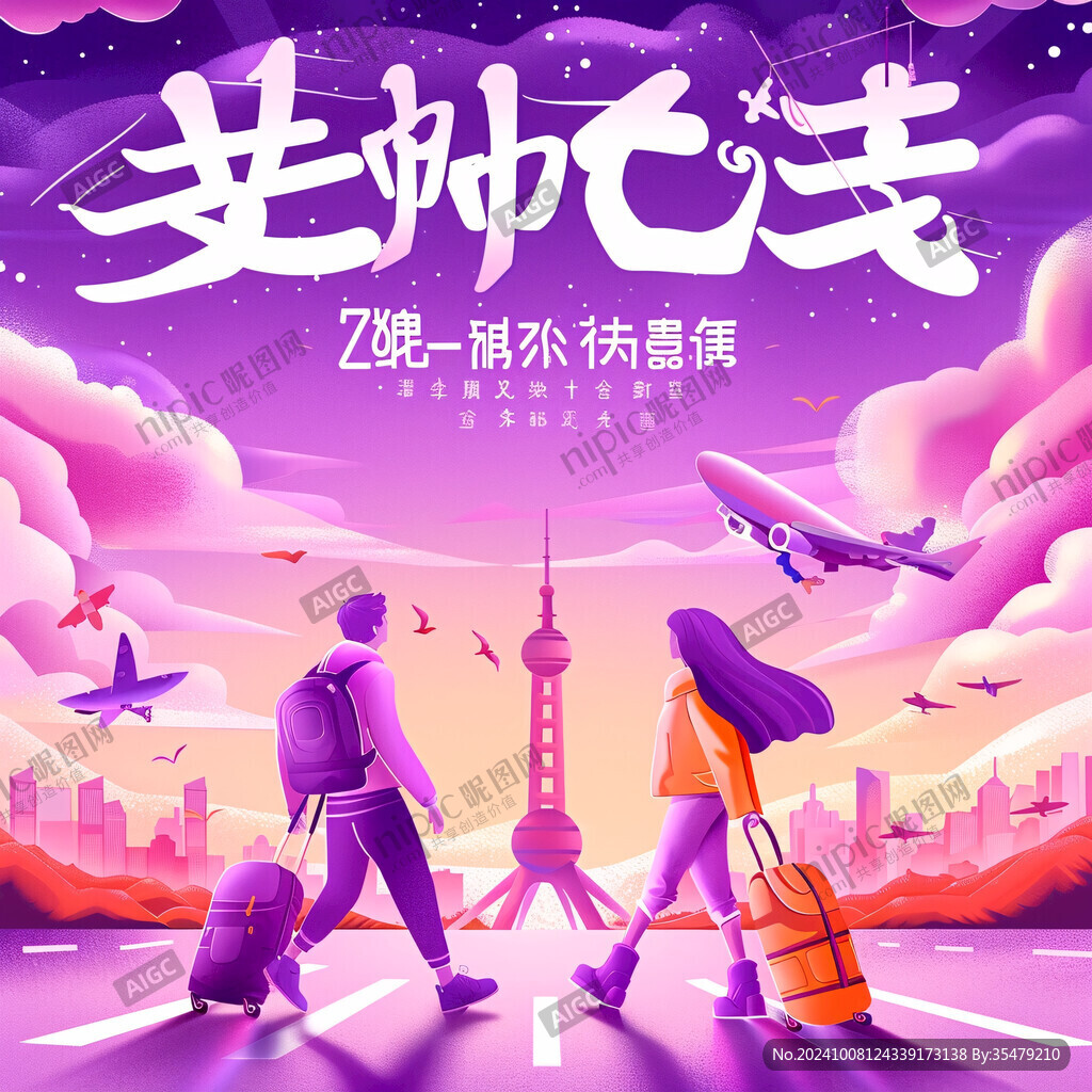 旅拍插畫海報