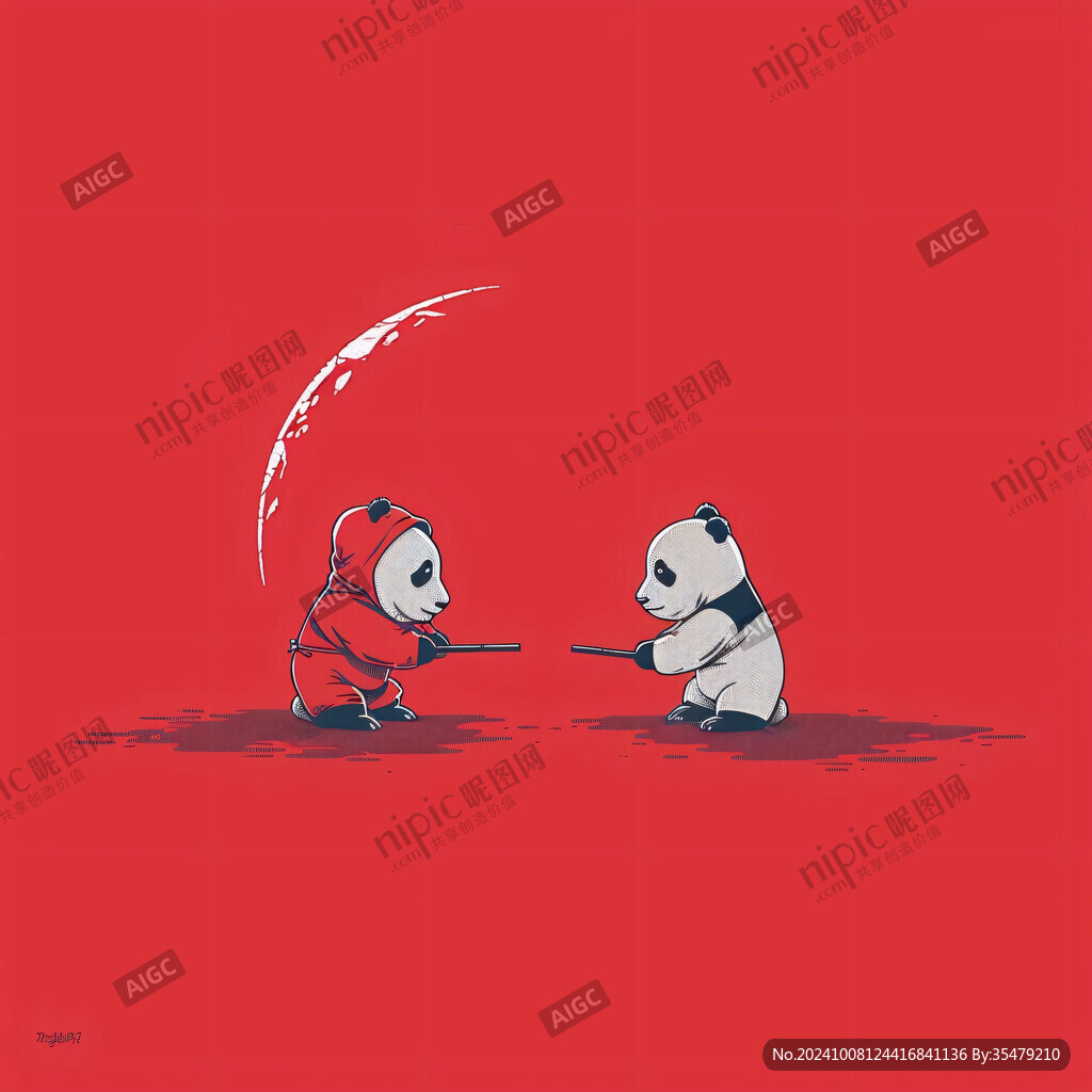 卡通熊貓武俠功夫大俠