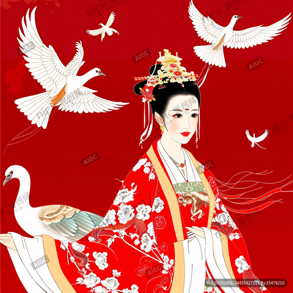 中式新娘插畫