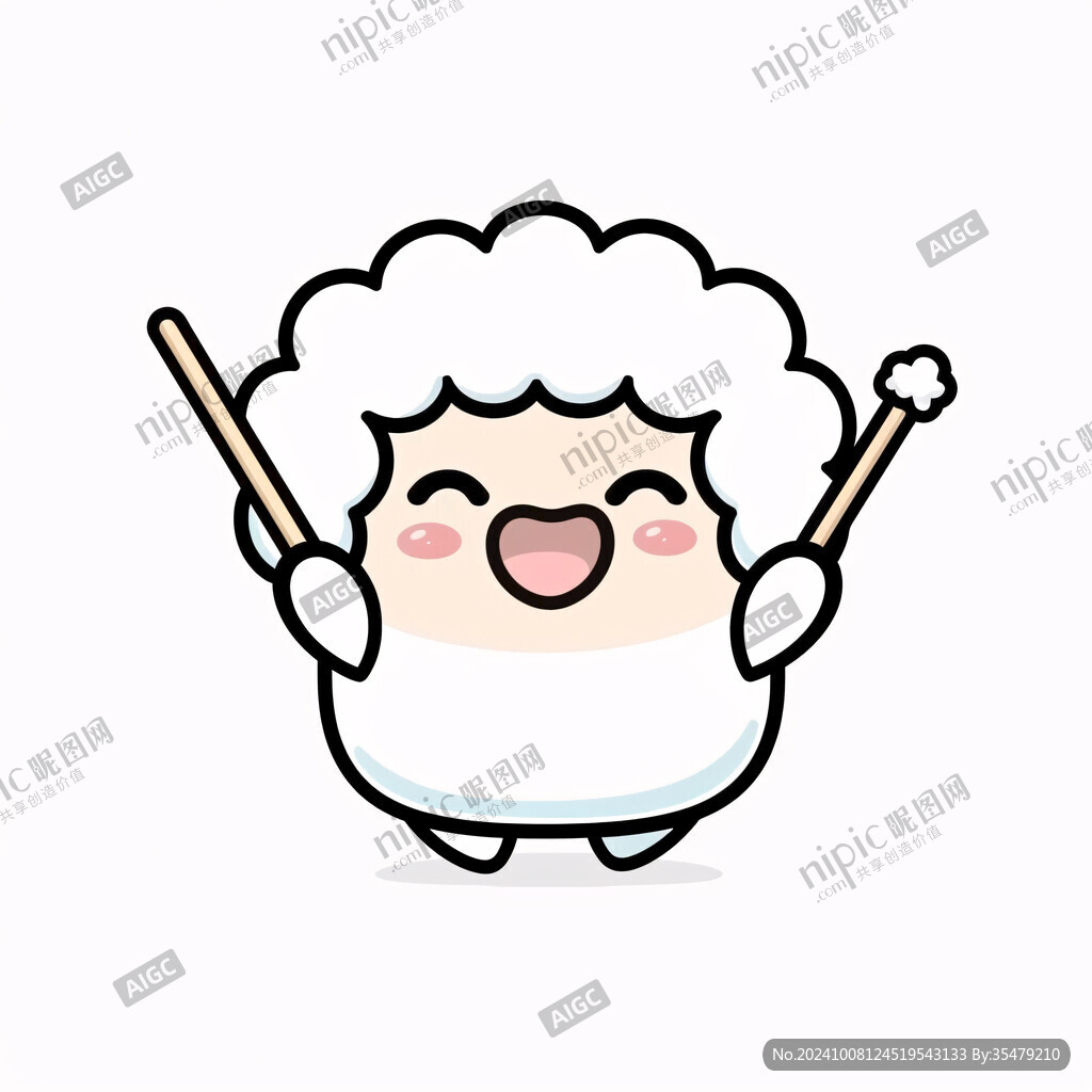 卡通小綿羊雙手點贊