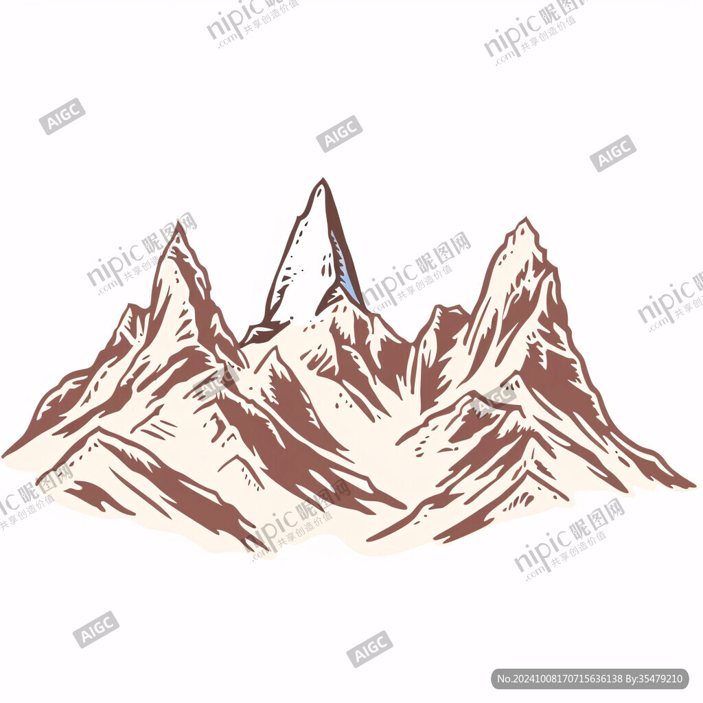線描山峰