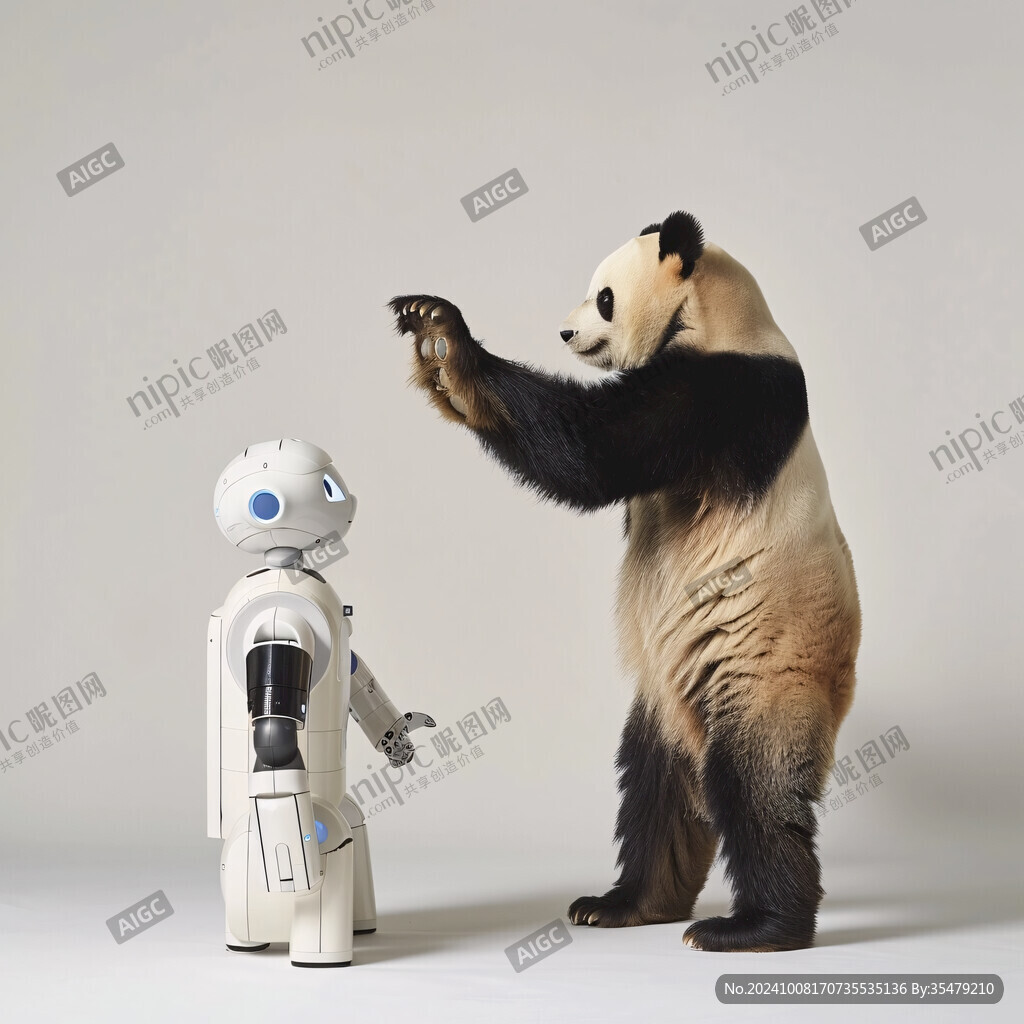 小機器人做招手動作