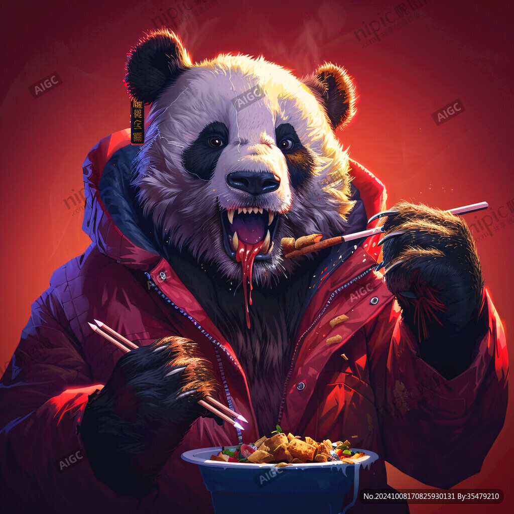 寫(xiě)實(shí)熊貓插畫(huà)