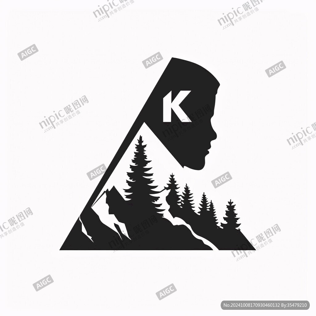 山脈插畫logo