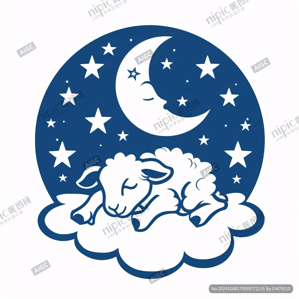 睡眠云朵月亮