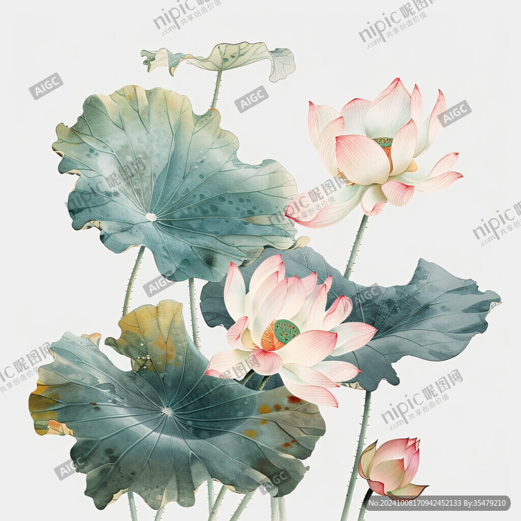 新中式蓮花荷花