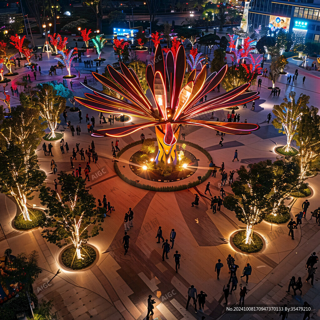 五角場下沉廣場夜景