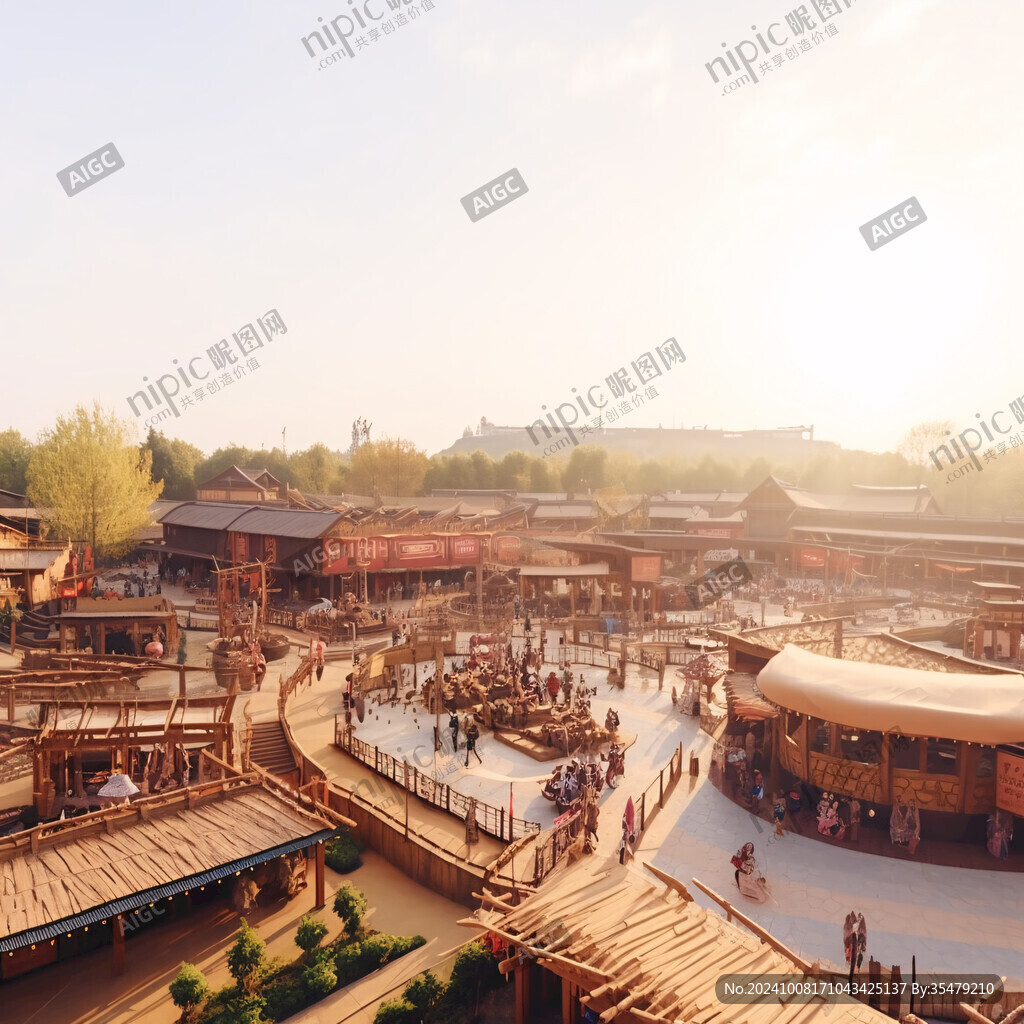 落日下的清明上河園