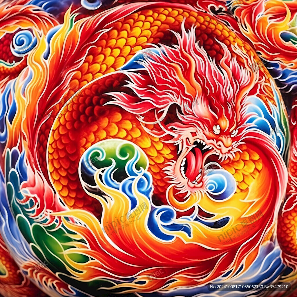 國(guó)潮龍手繪