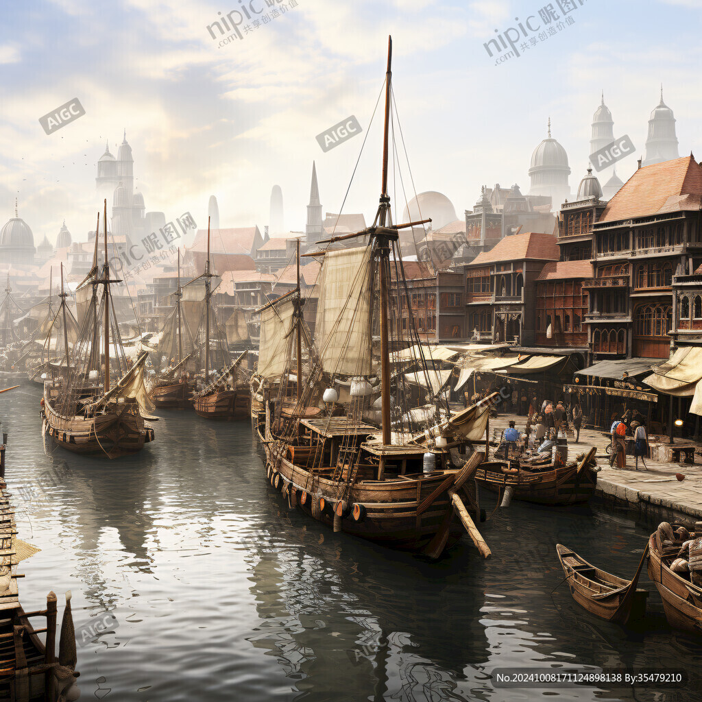 古代航海貿易場景