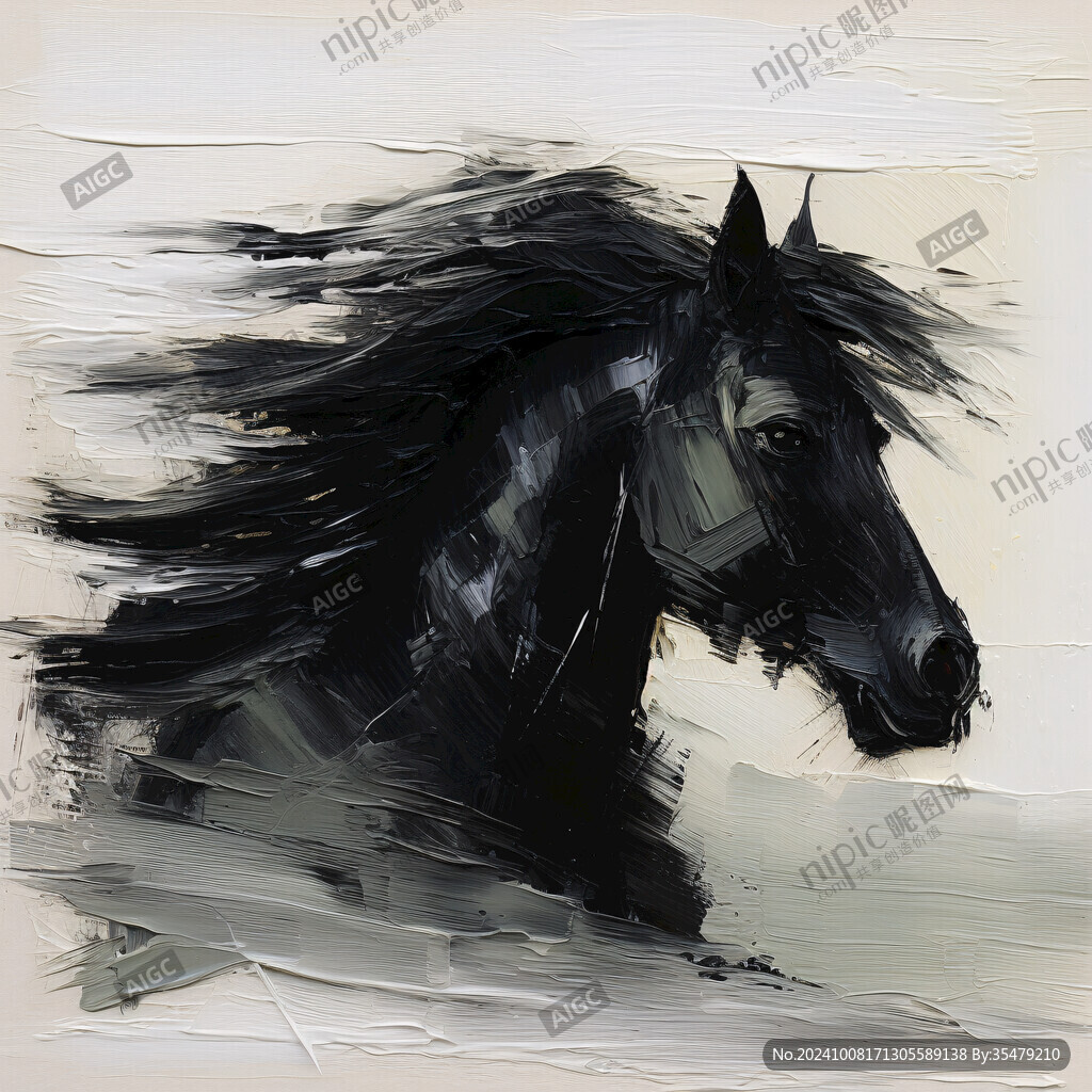 黑馬裝飾畫