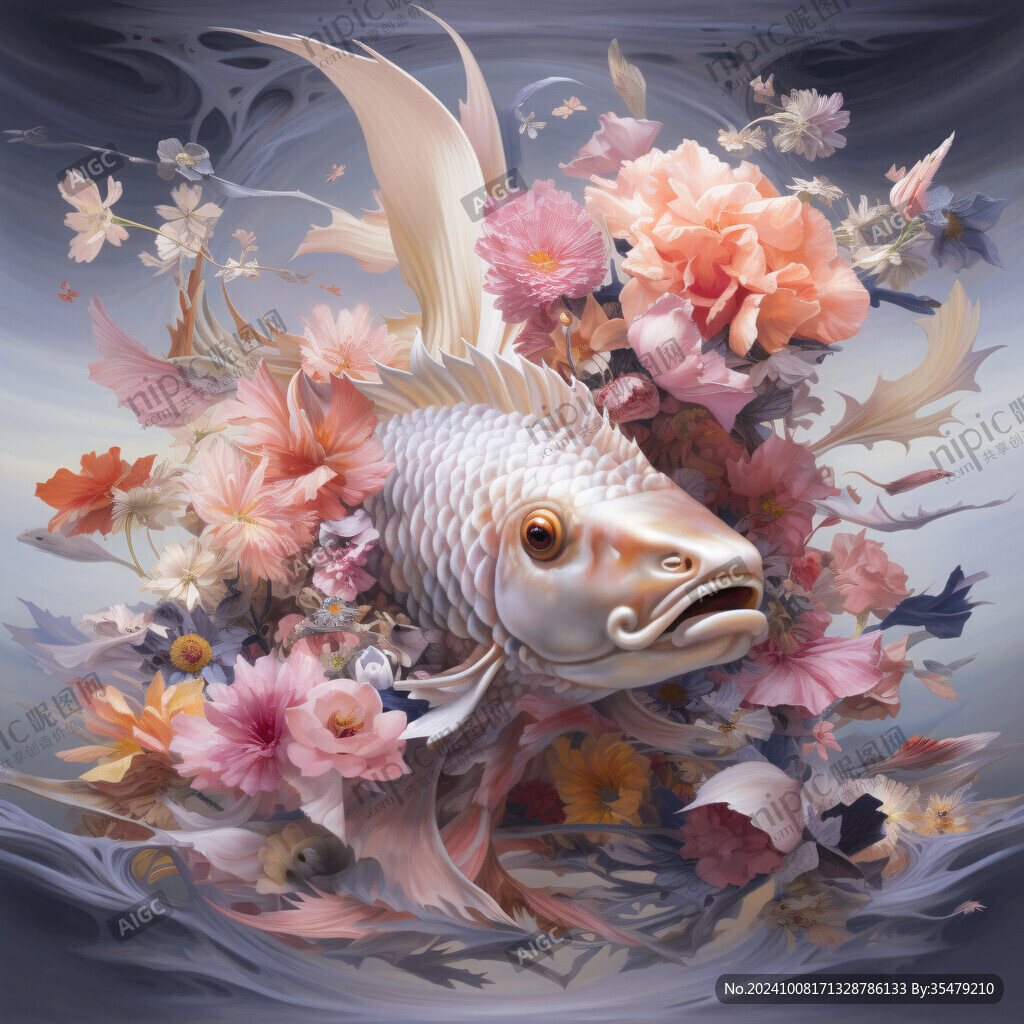 創意金魚潮流插畫