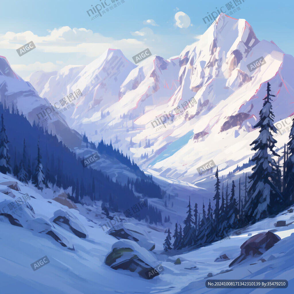 雪山原畫