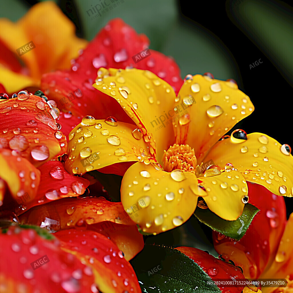 菊花絲絲沾雨珠