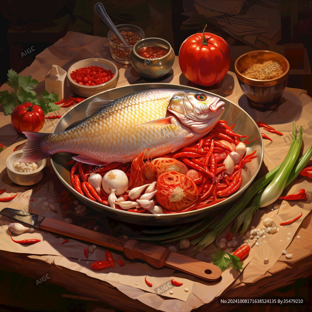 手工魚面插畫