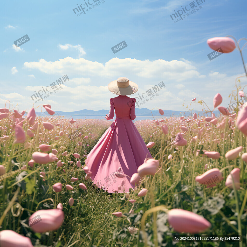 花海女人背影