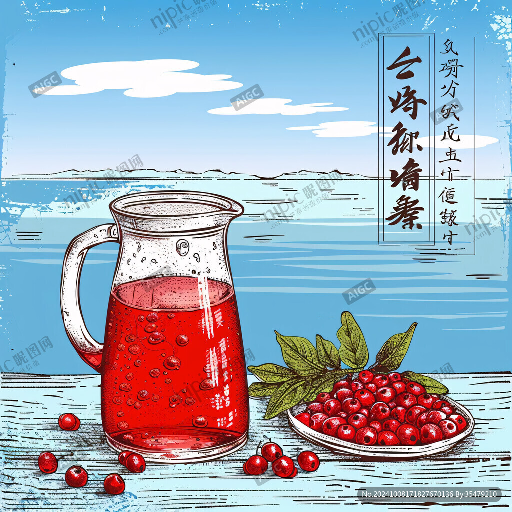 酸梅湯插畫