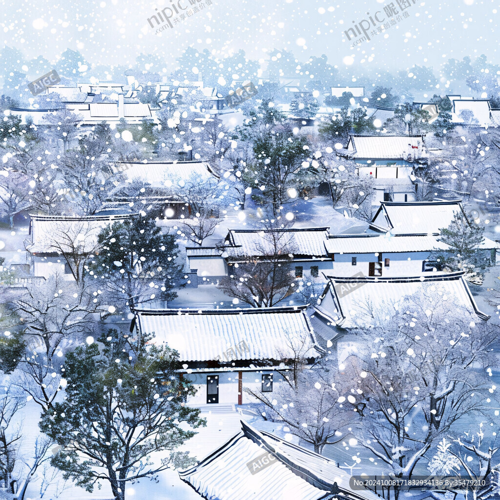 雪景古風(fēng)插畫(huà)