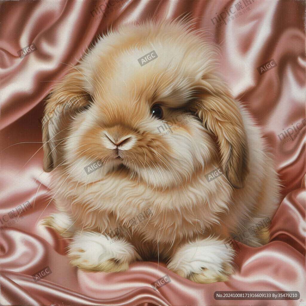可愛垂耳兔插畫