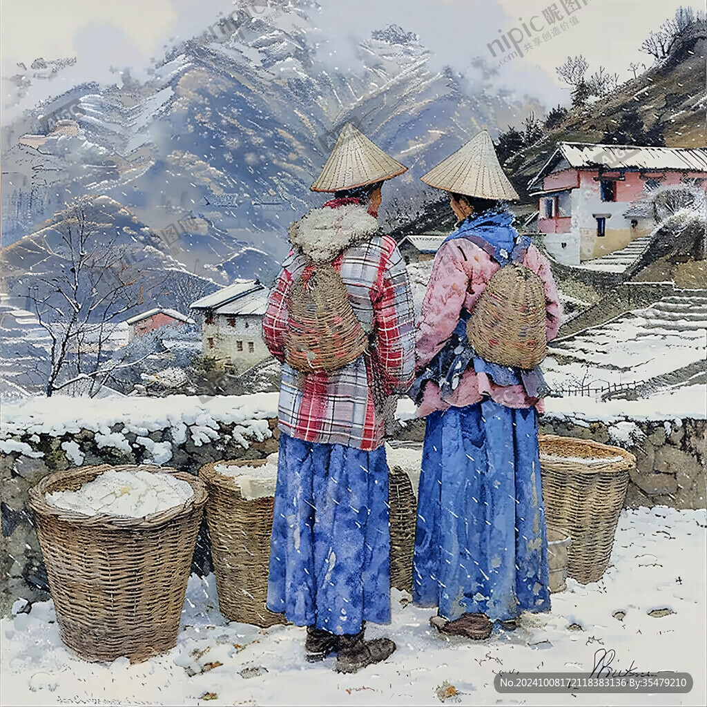 羌族水彩