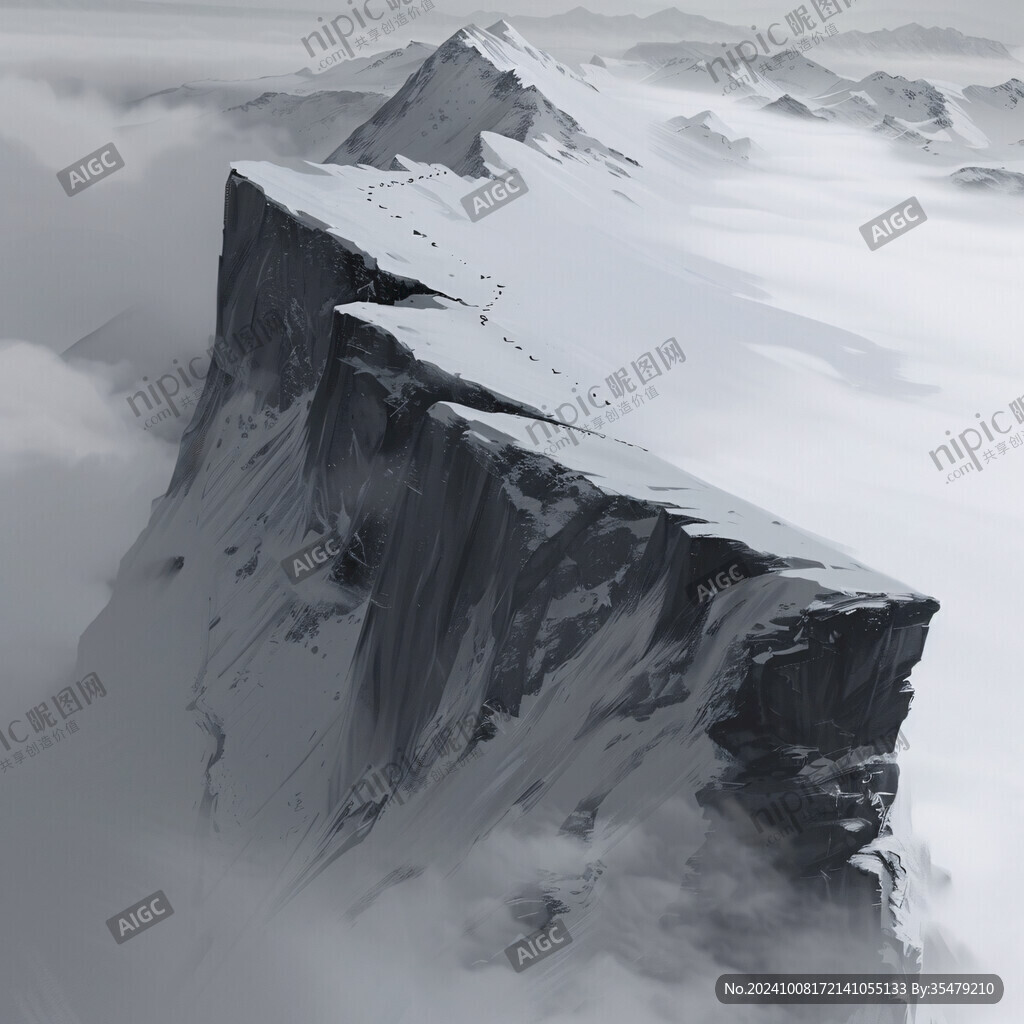 雪山原畫