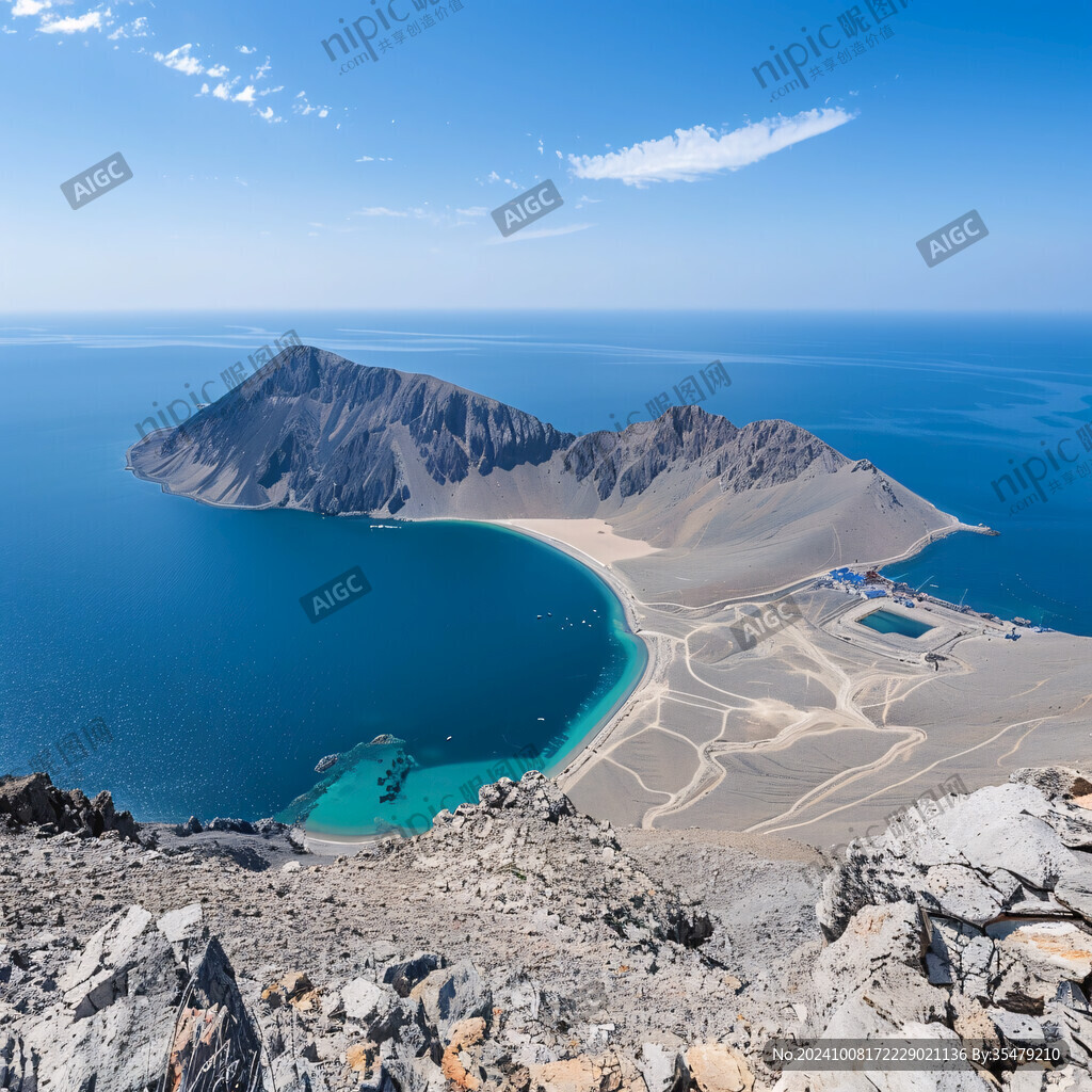 藍色魔鬼湖美景風景