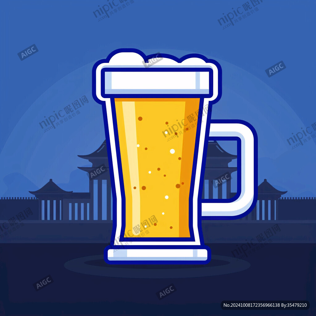 啤酒杯插畫