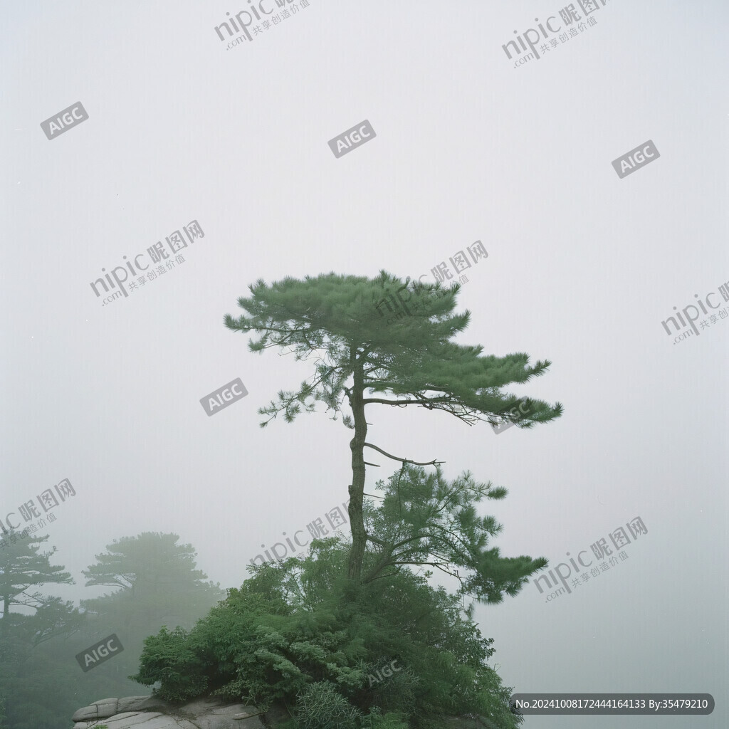 霧中的迎客松